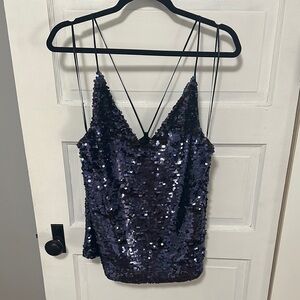 Sequin Strappy Purple Top